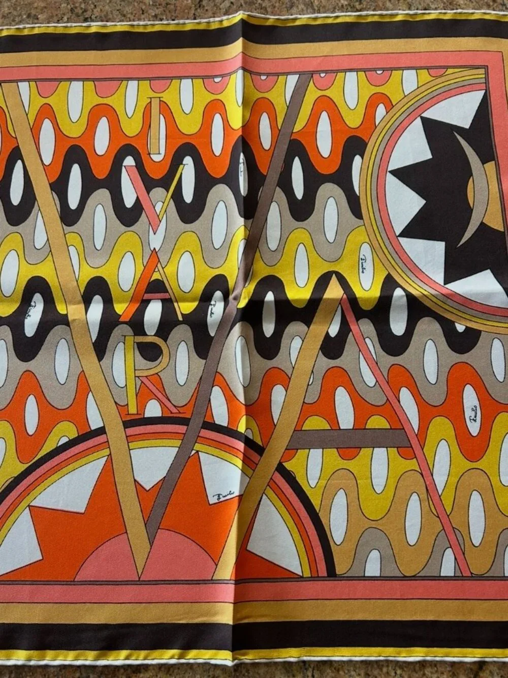Vintage Emilio Pucci Silk Scarf Made in Italy Hand Rolled Edges